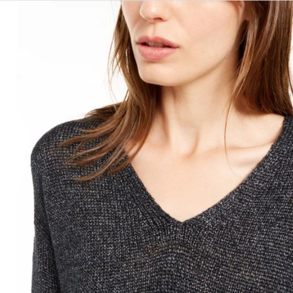 NWT Eileen Fisher Organic Linen Blend V-Neck Sweater - Picture 2 of 12